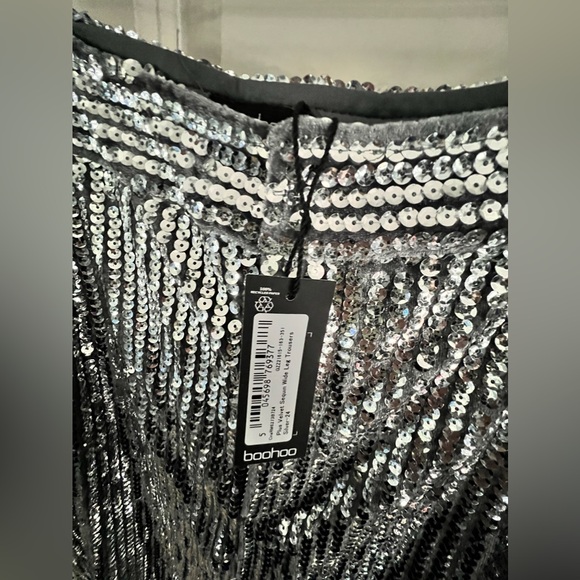 BOOHOO - Women’s Sequin Wide Leg Trouser Pant - U.S. size 20 - Picture 5 of 7
